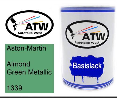 Aston-Martin, Almond Green Metallic, 1339: 500ml Lackdose, von ATW Autoteile West.